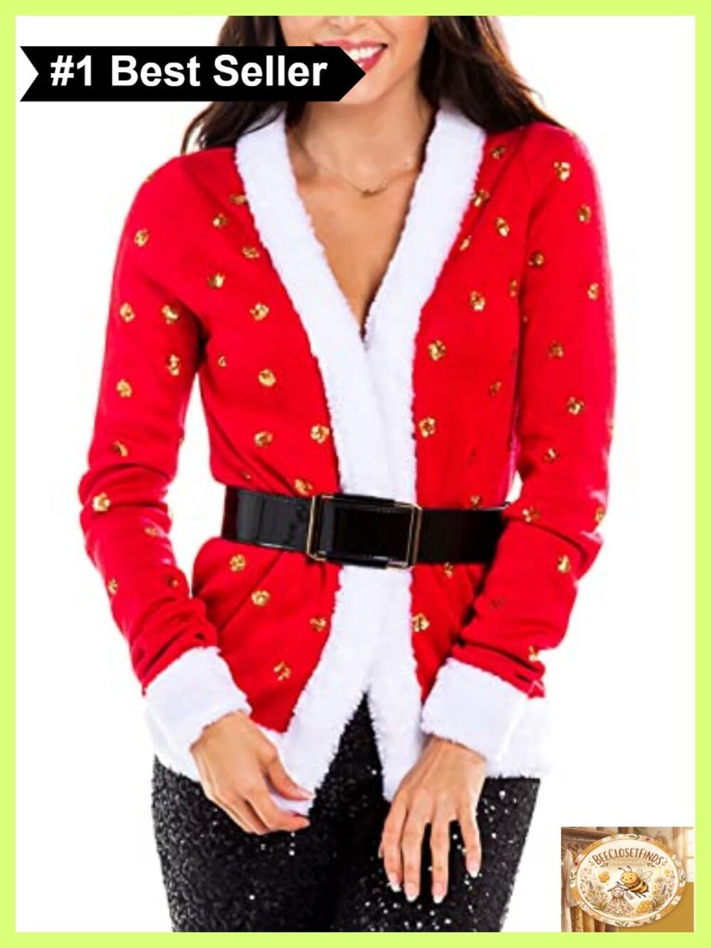 Ugly Christmas Cardigan Women's Holiday Sweater Button V-Neck Long Sleeve